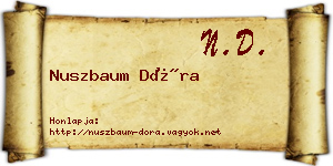 Nuszbaum Dóra névjegykártya